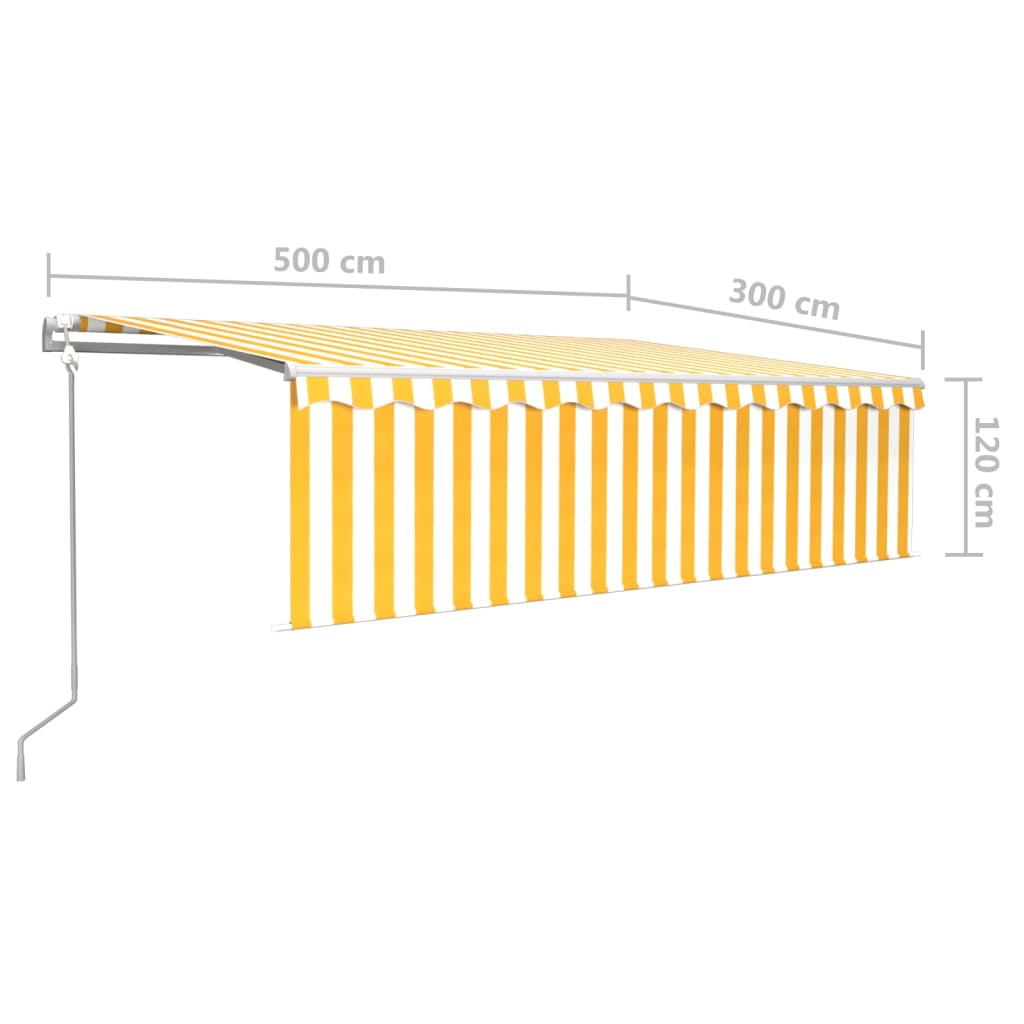 Luifel automatisch met gordijn LED windsensor 3x2,5 m