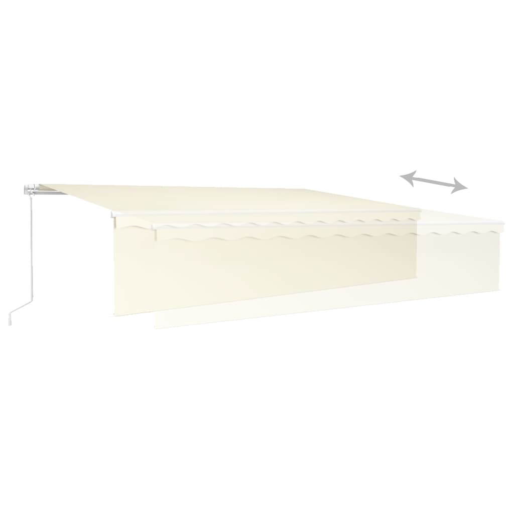 Store banne extensible manuellement avec store enrouleur 5x3 m crème