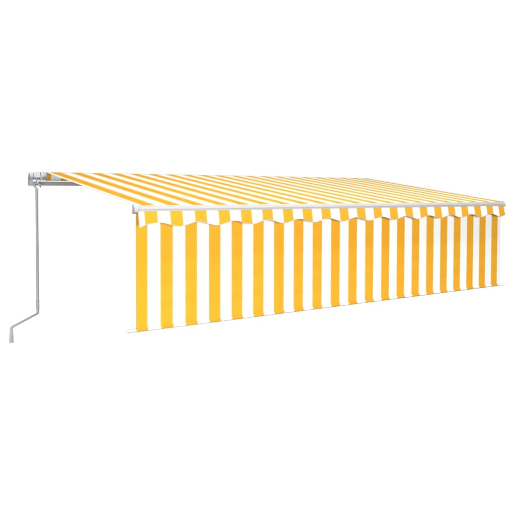 Store banne extensible manuellement avec store enrouleur LED 4x3 m