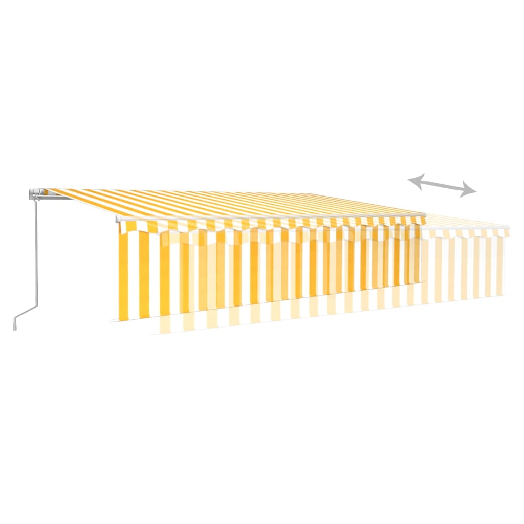 Store banne extensible manuellement avec store enrouleur LED 4x3 m