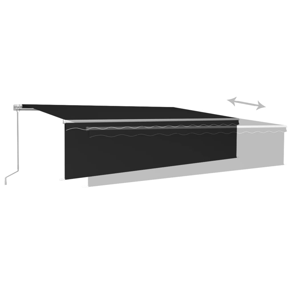 Store banne extensible manuellement avec store enrouleur LED 4x3 m