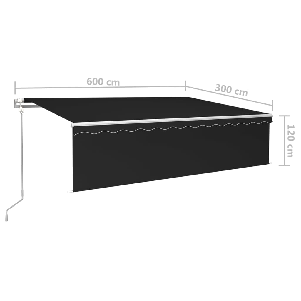 Luifel automatisch rolgordijn LED windsensor 4x3 m