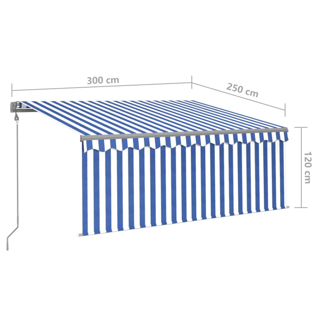 Store banne à extension automatique avec store enrouleur 3x2,5 m