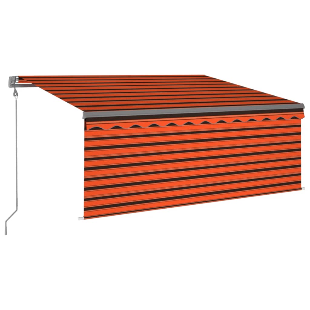 Store enrouleur à extension automatique 4x3 m orange marron