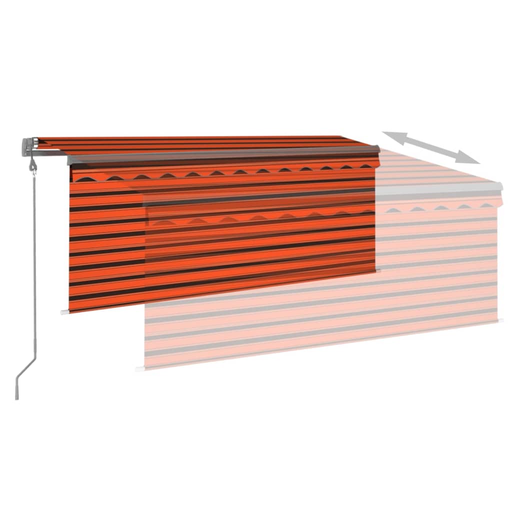 Store enrouleur à extension automatique 4x3 m orange marron