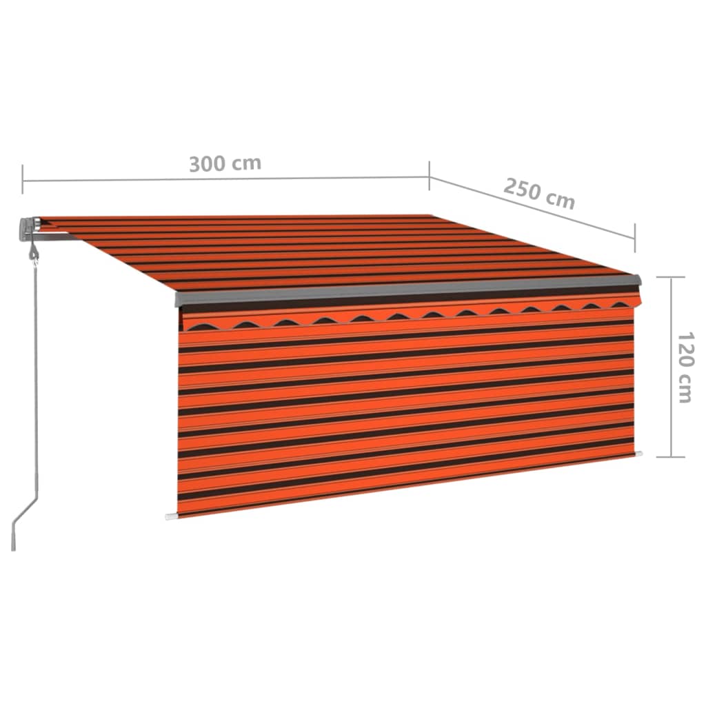 Store enrouleur à extension automatique 4x3 m orange marron