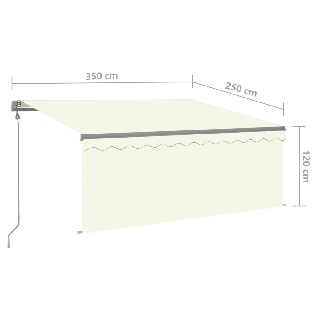 Luifel automatisch rolgordijn LED windsensor 5x3 m oranje bruin