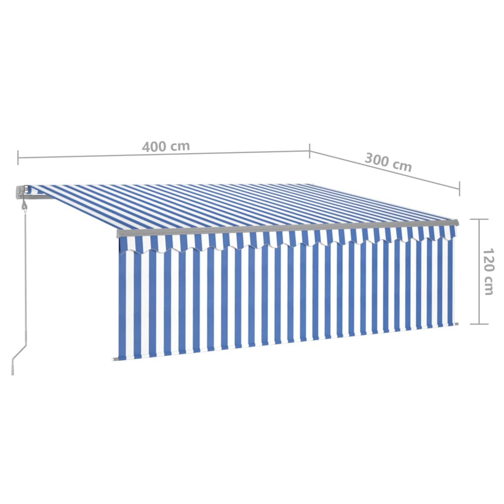 Store banne à extension automatique avec store enrouleur 5x3 m