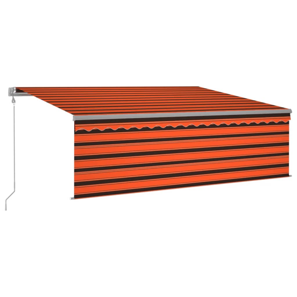 Store enrouleur à extension automatique 4x3 m orange marron