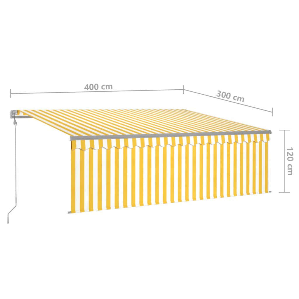 Luifel automatisch rolgordijn LED windsensor 5x3 m oranje bruin