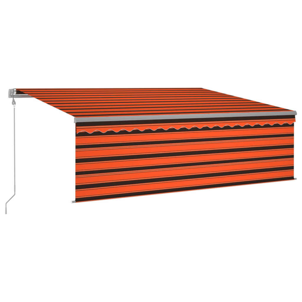 Luifel automatisch rolgordijn LED windsensor 5x3 m oranje bruin