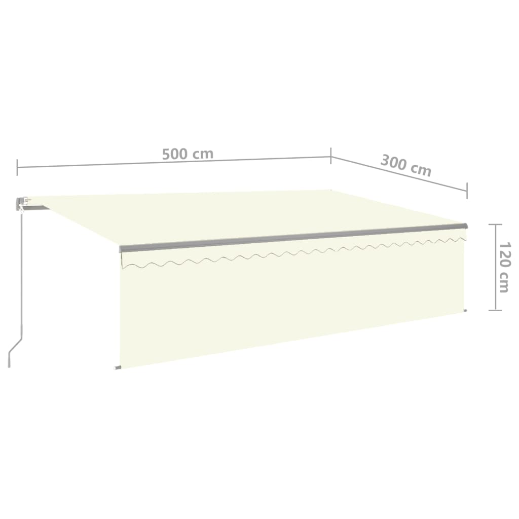 Luifel handmatig uittrekbaar rolgordijn LED 3,5x2,5 m