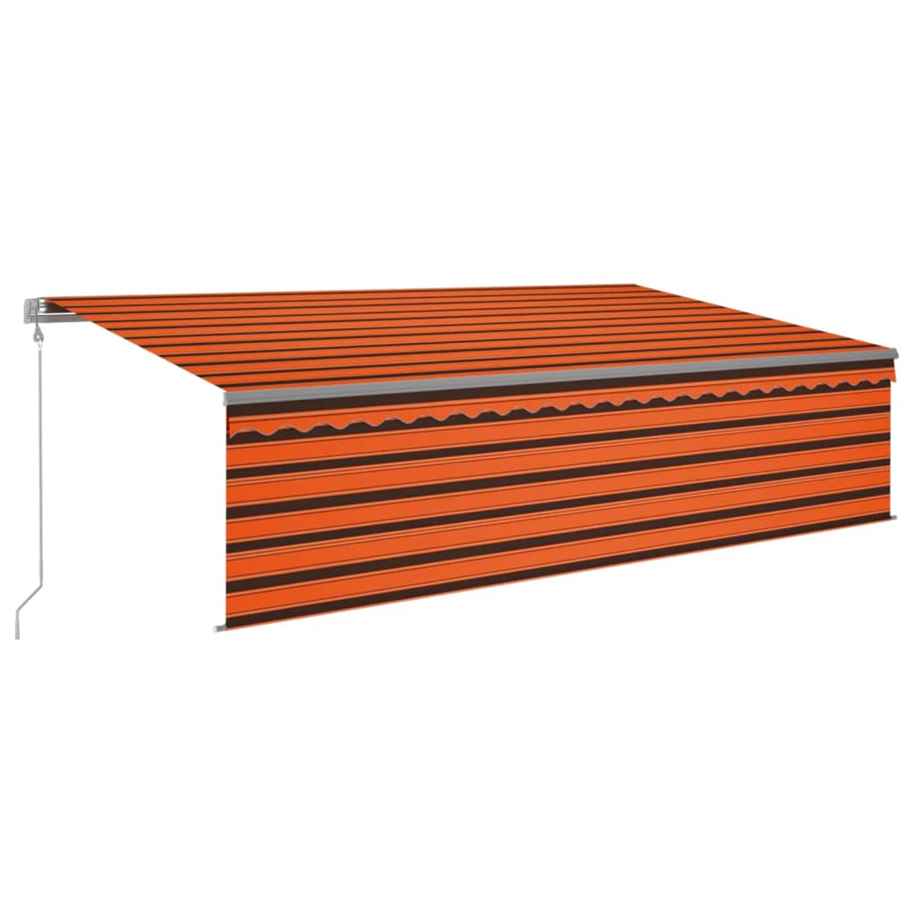 Store enrouleur à extension automatique 4x3 m orange marron