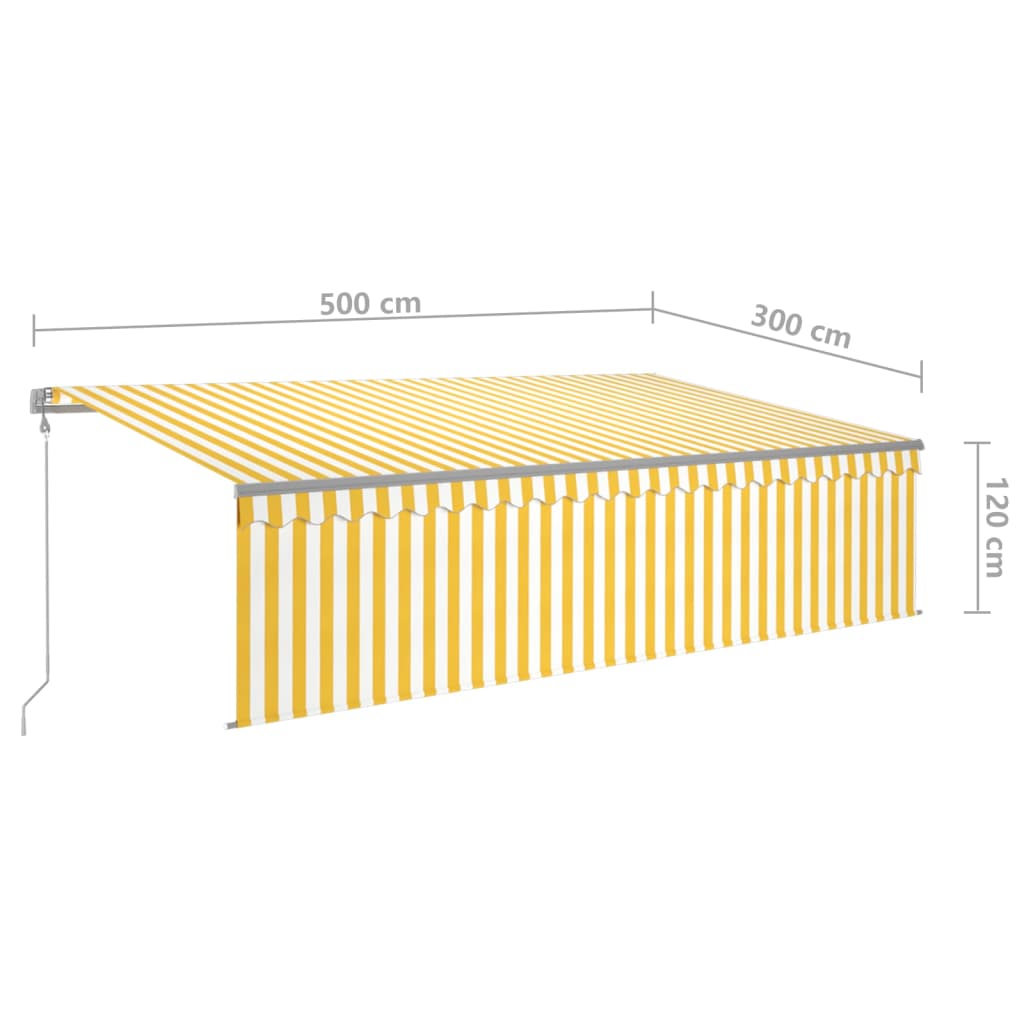 Luifel automatisch rolgordijn LED windsensor 5x3 m oranje bruin