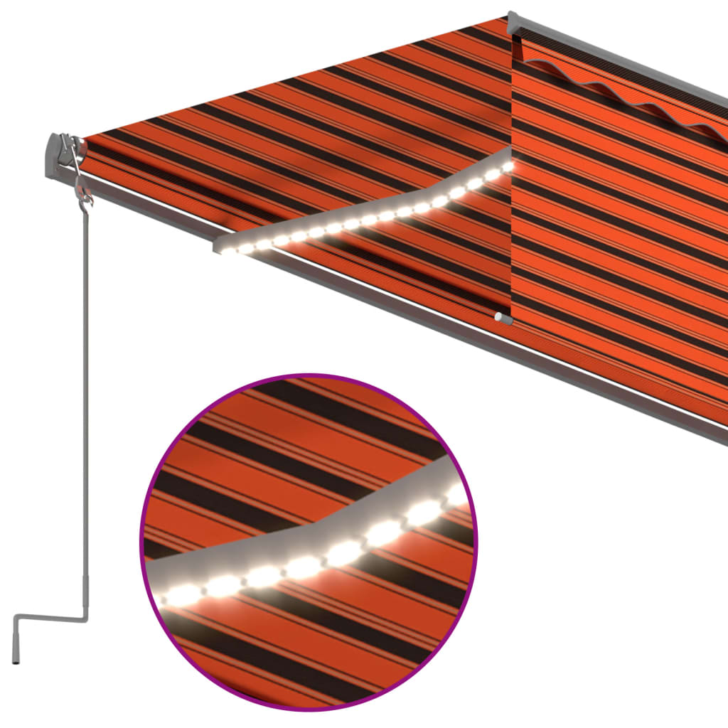 Luifel handmatig uittrekbaar rolgordijn LED 3,5x2,5 m