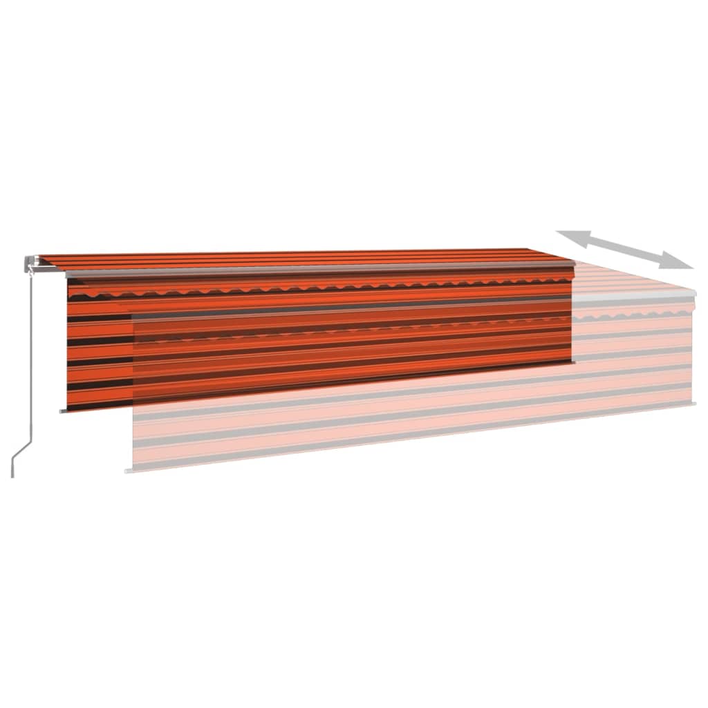 Store enrouleur à extension automatique 4x3 m orange marron