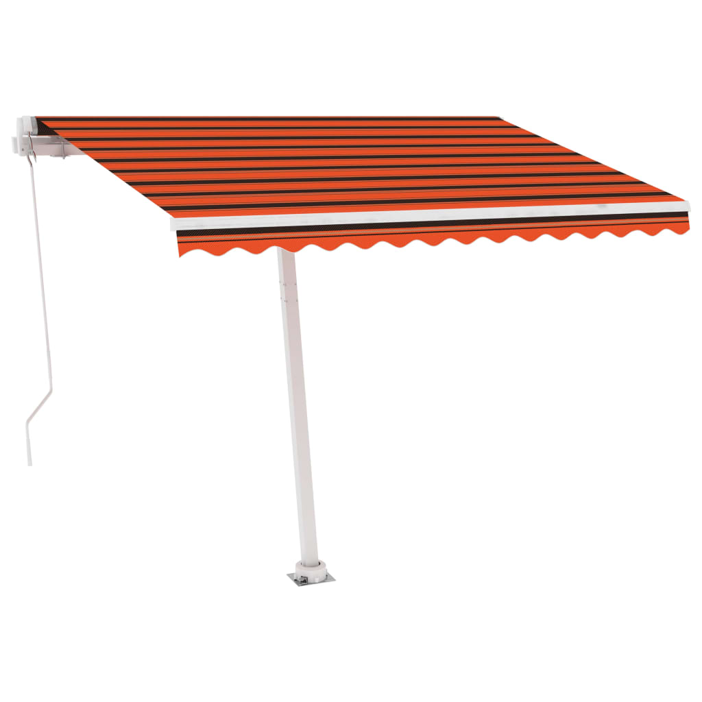 Luifel handmatig uittrekbaar met LED 400x300 cm oranje bruin