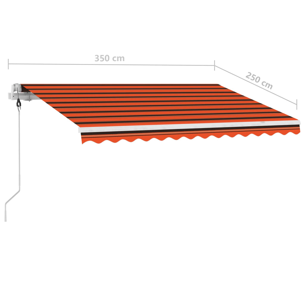 Auvent autoportant automatique 450x300 cm orange marron