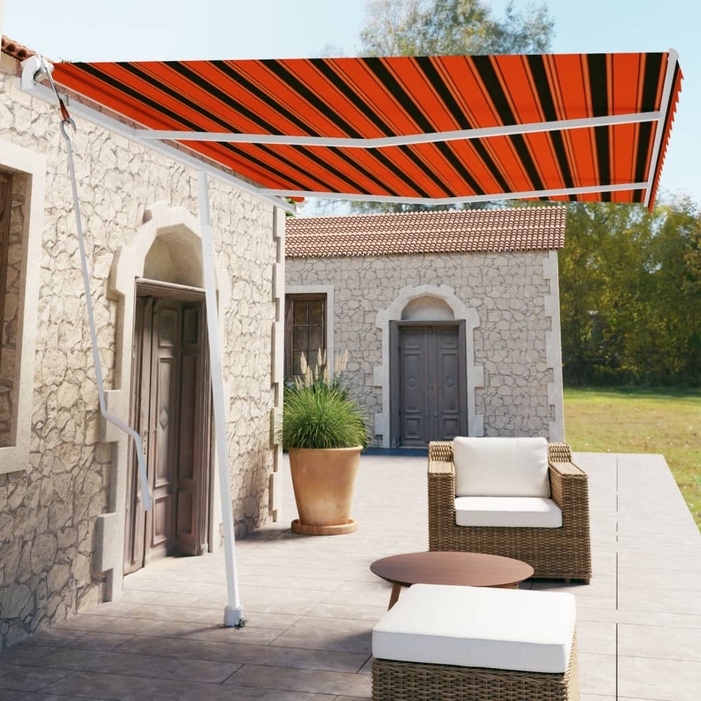 Auvent autoportant automatique 450x300 cm orange marron