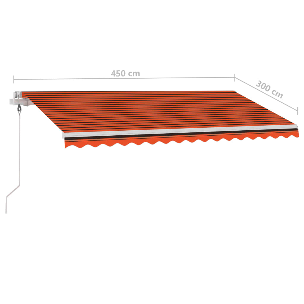 Auvent autoportant automatique 450x300 cm orange marron