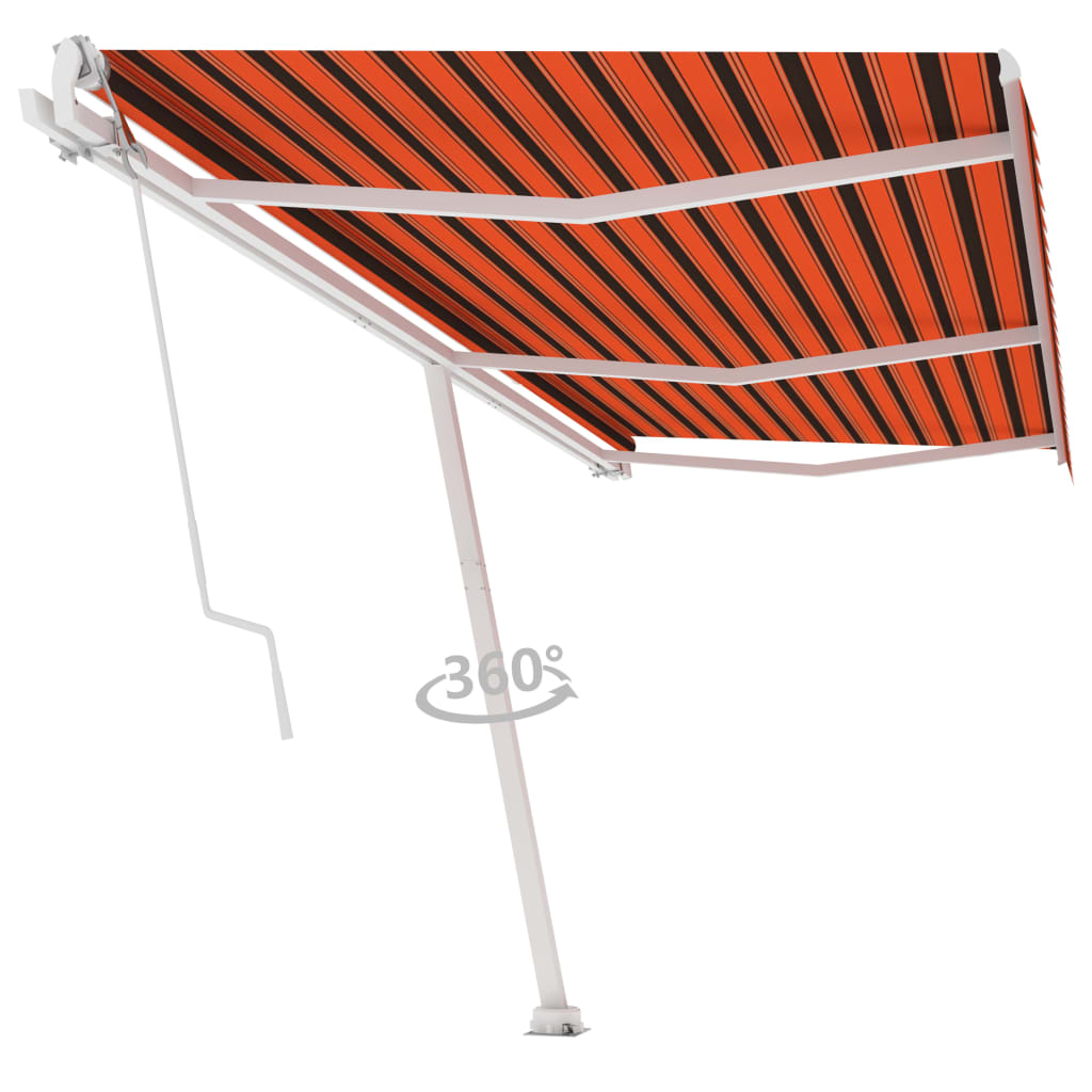 Auvent autoportant automatique 450x300 cm orange marron