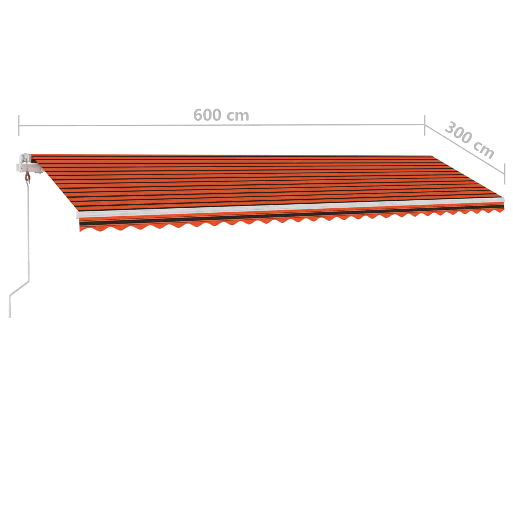 Auvent autoportant automatique 450x300 cm orange marron