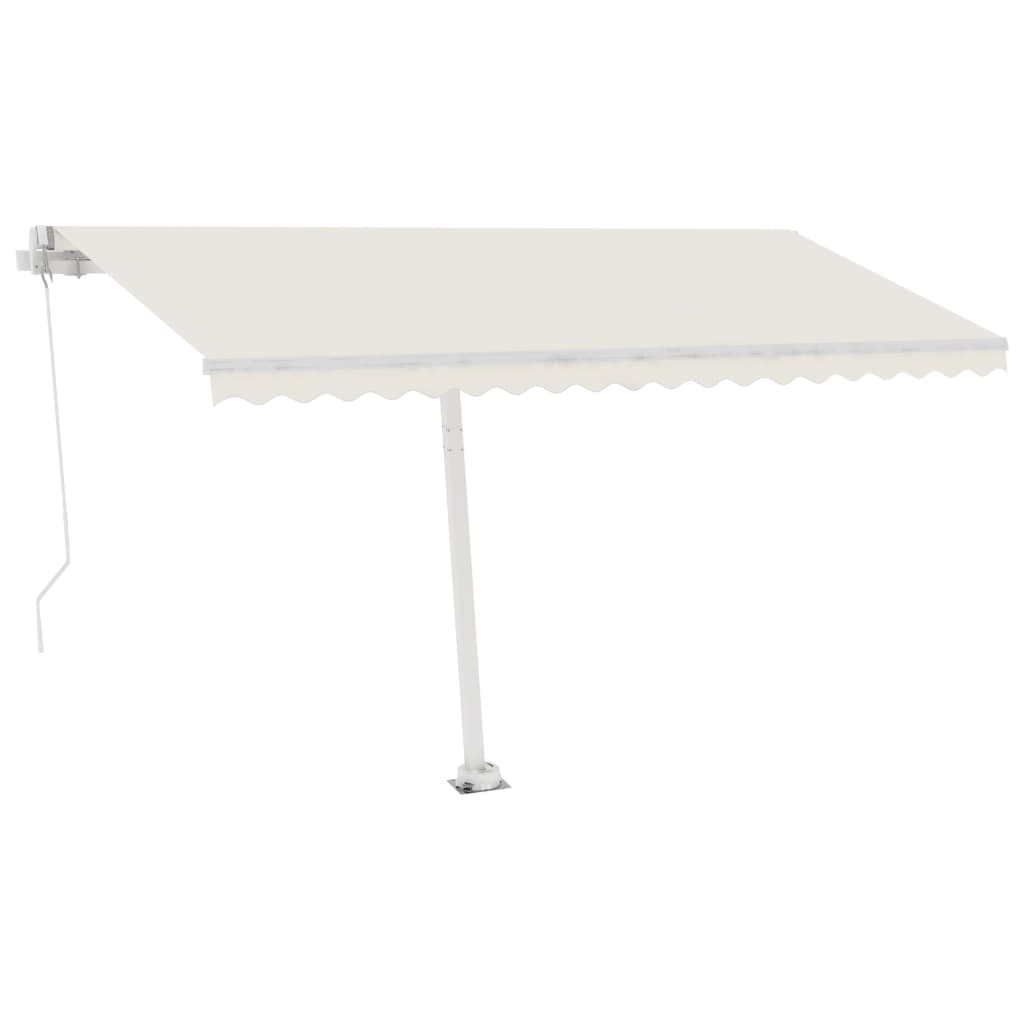 Store banne extensible manuellement avec LED 400x350 cm crème