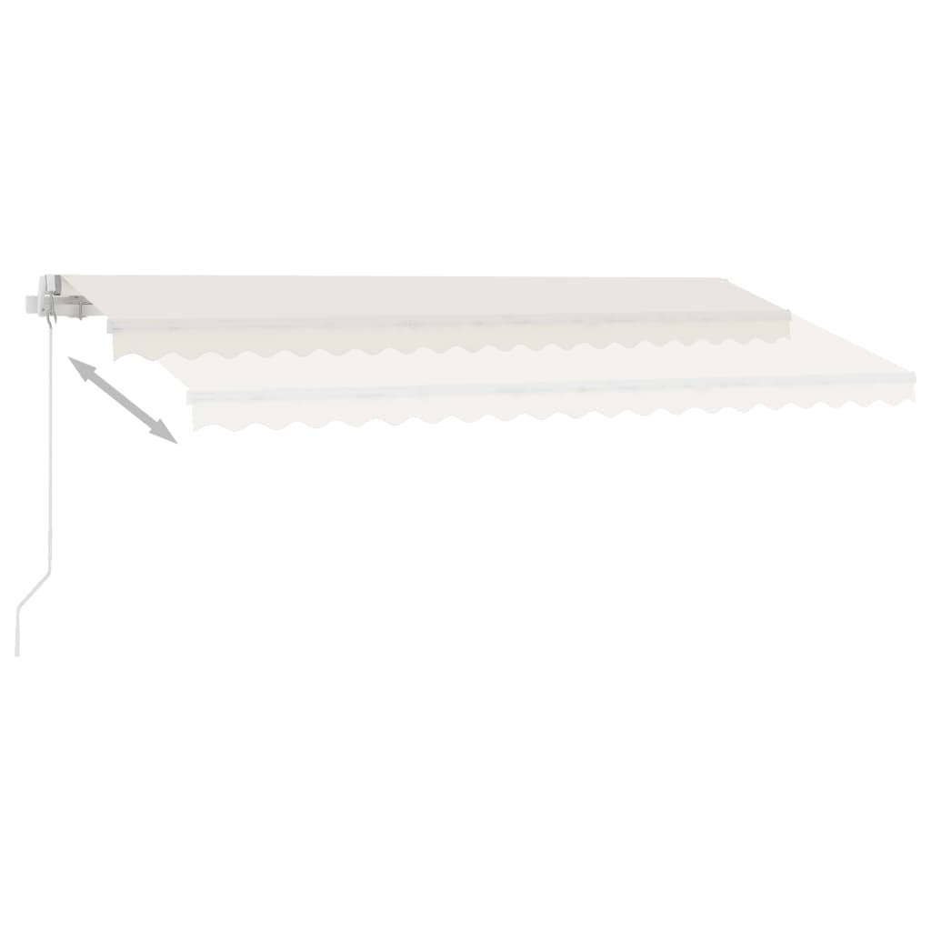 Store banne extensible manuellement avec LED 400x350 cm crème