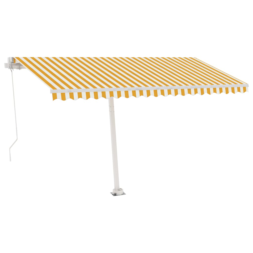 Store banne extensible manuellement avec LED 400x350 cm crème