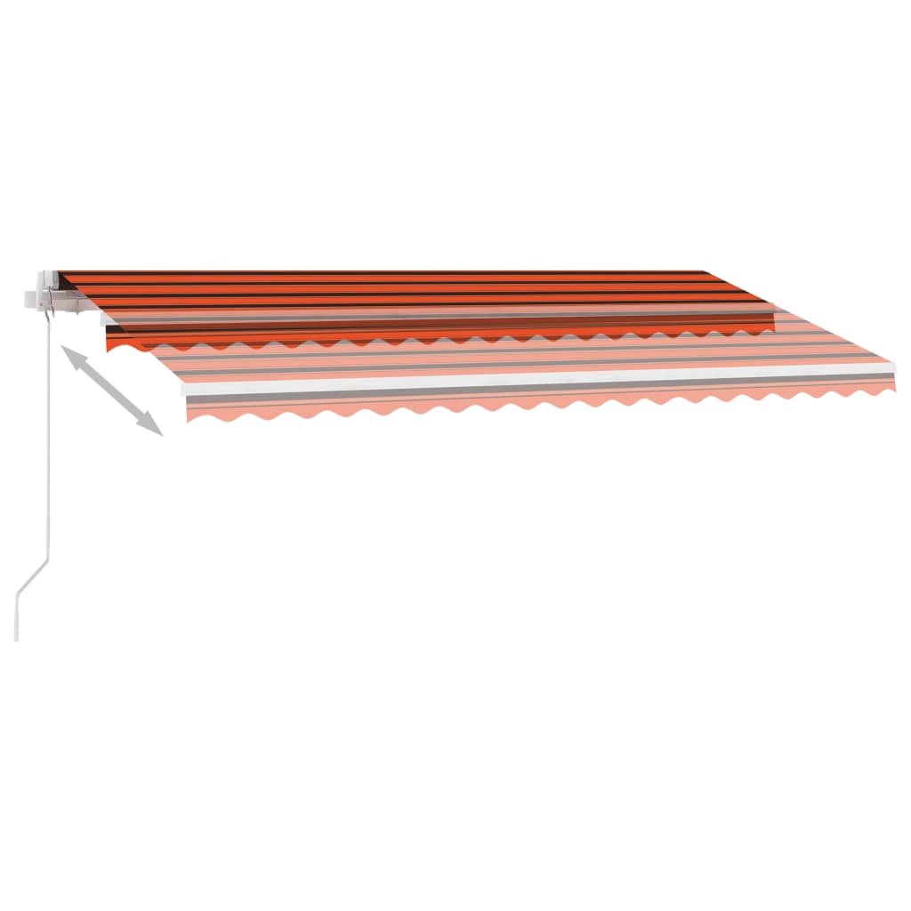 Luifel handmatig uittrekbaar met LED 400x300 cm oranje bruin