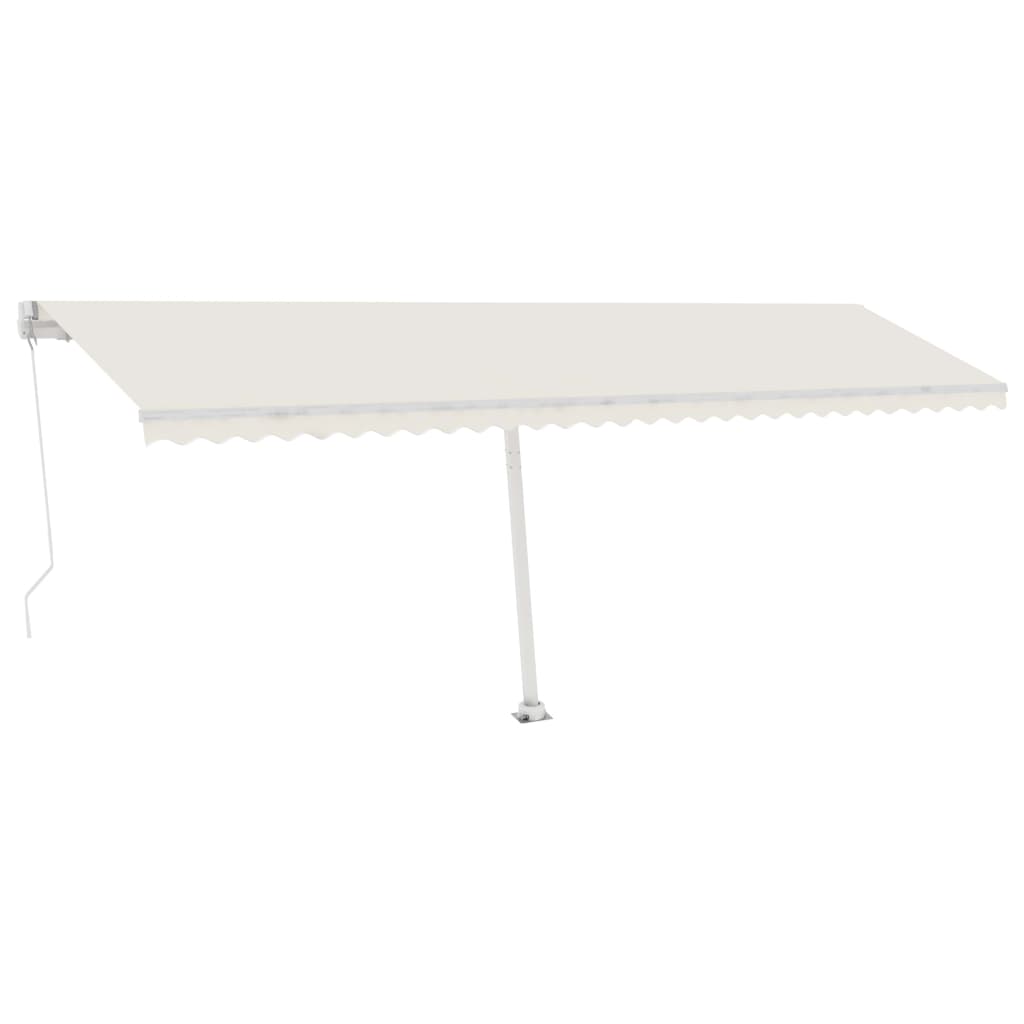 Store banne extensible manuellement avec LED 400x350 cm crème