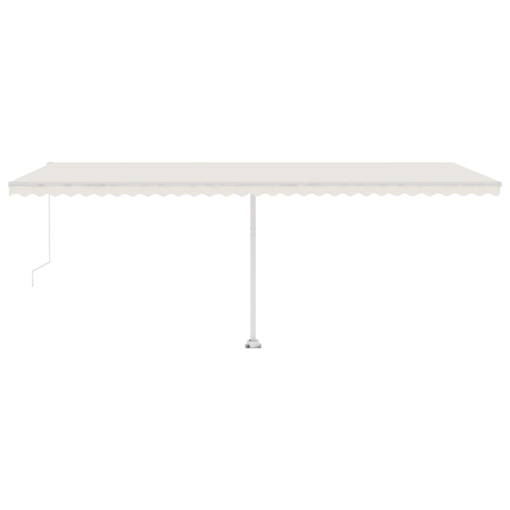 Store banne extensible manuellement avec LED 400x350 cm crème