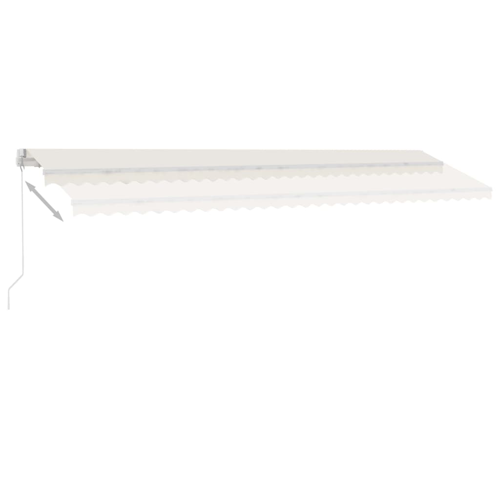 Store banne extensible manuellement avec LED 400x350 cm crème