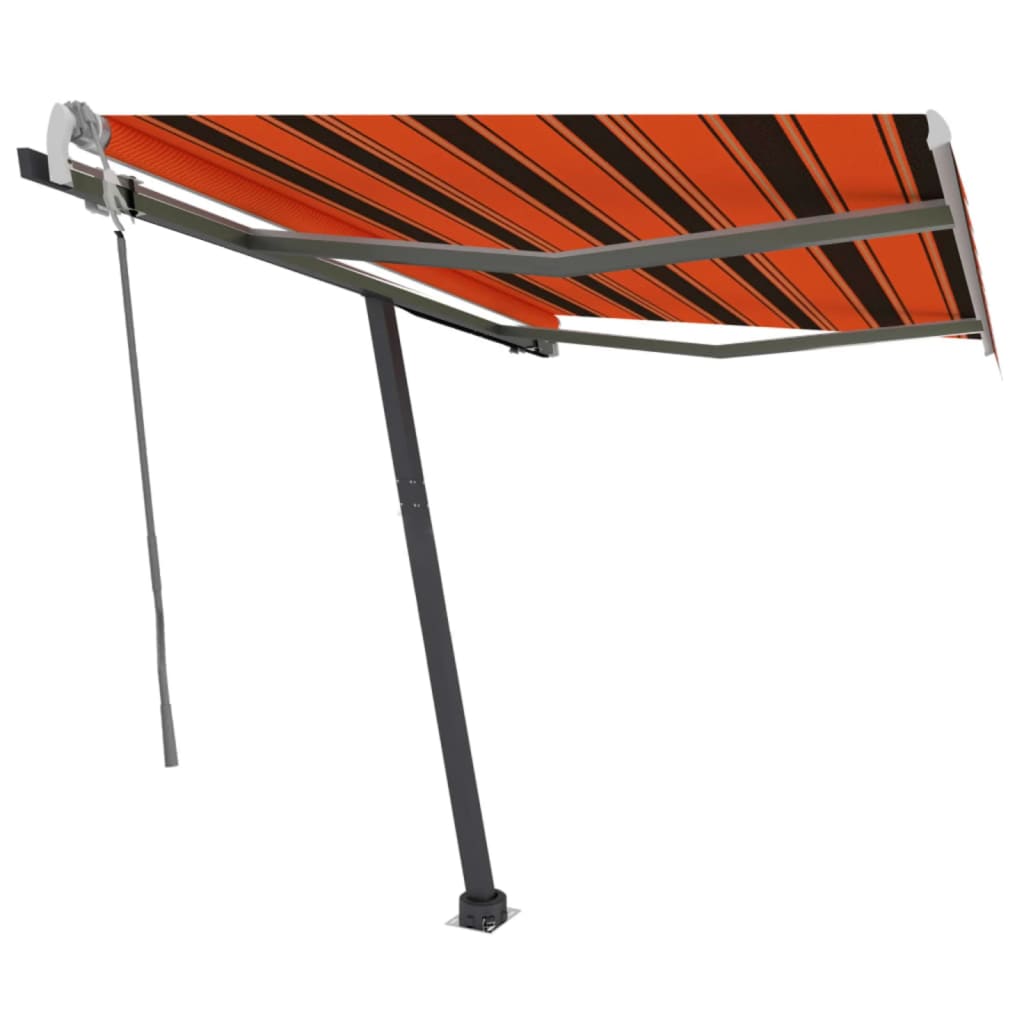 Luifel vrijstaand handmatig uittrekbaar 300x250 cm oranje bruin