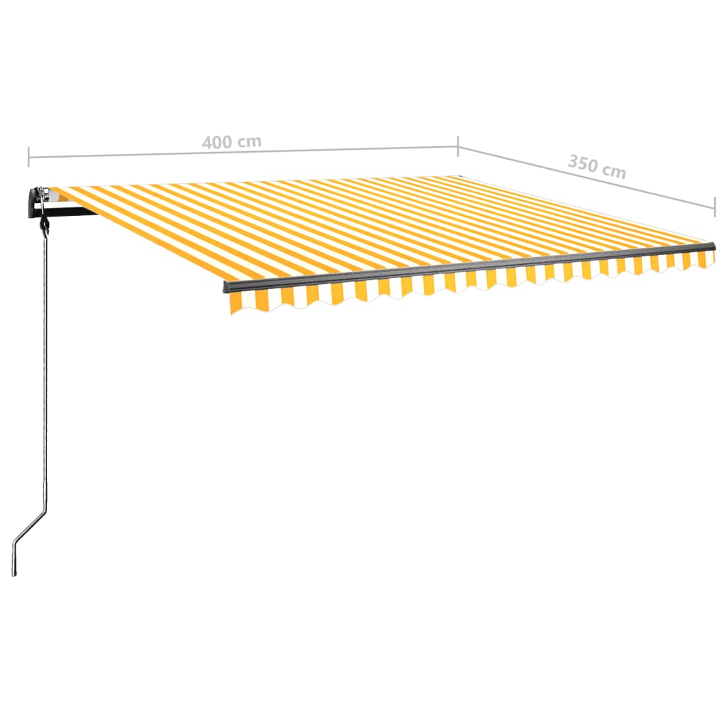 Luifel vrijstaand handmatig uittrekbaar 300x250 cm oranje bruin