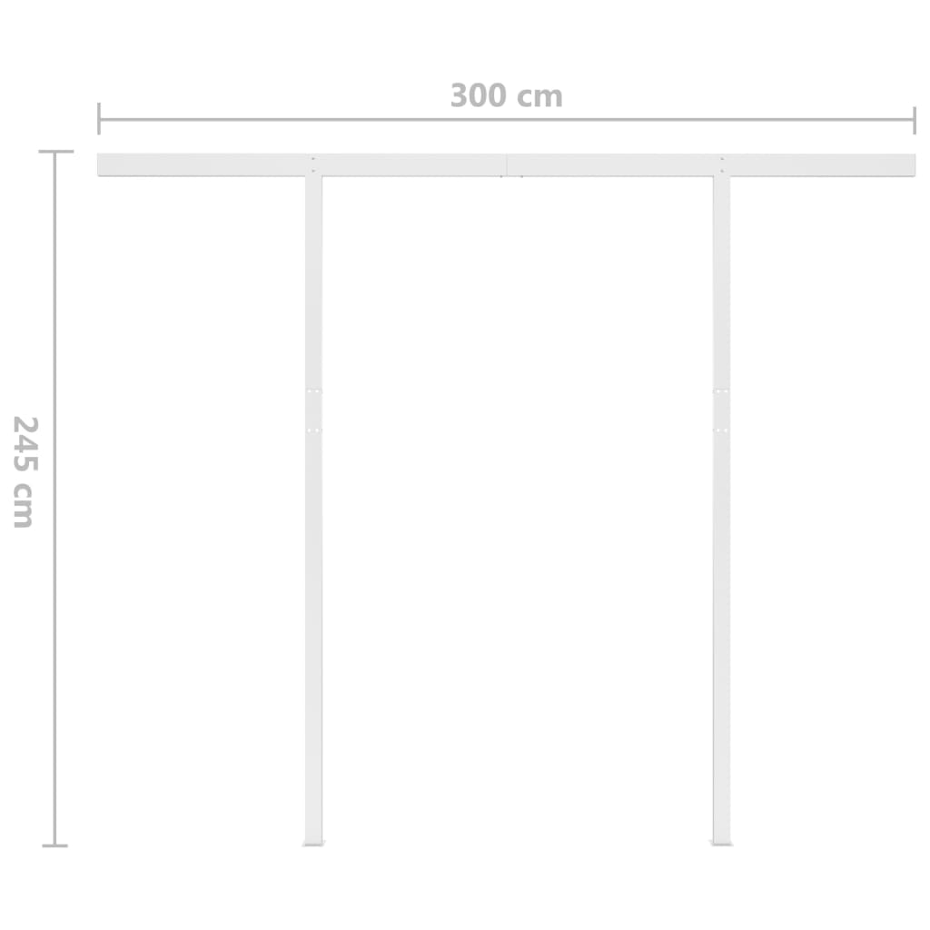 Luifel handmatig uittrekbaar met LED 3x2,5 m