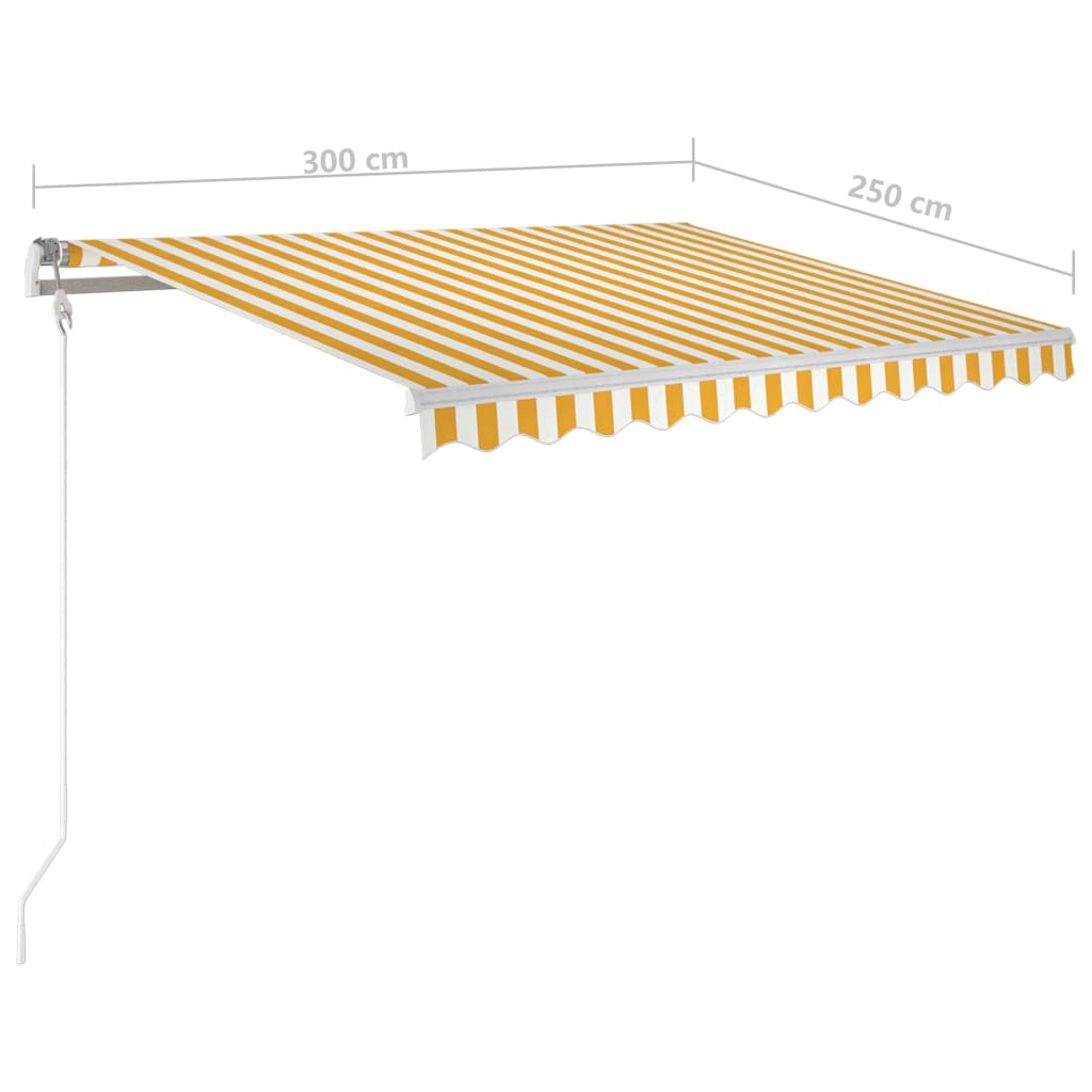 Luifel handmatig uittrekbaar met LED 3x2,5 m