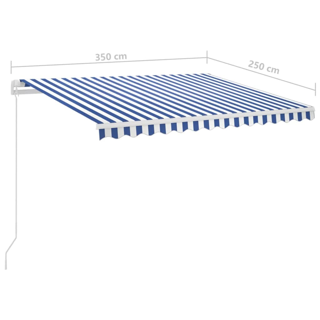 Luifel automatisch met LED windsensor 5x3,5 m crèmekleurig