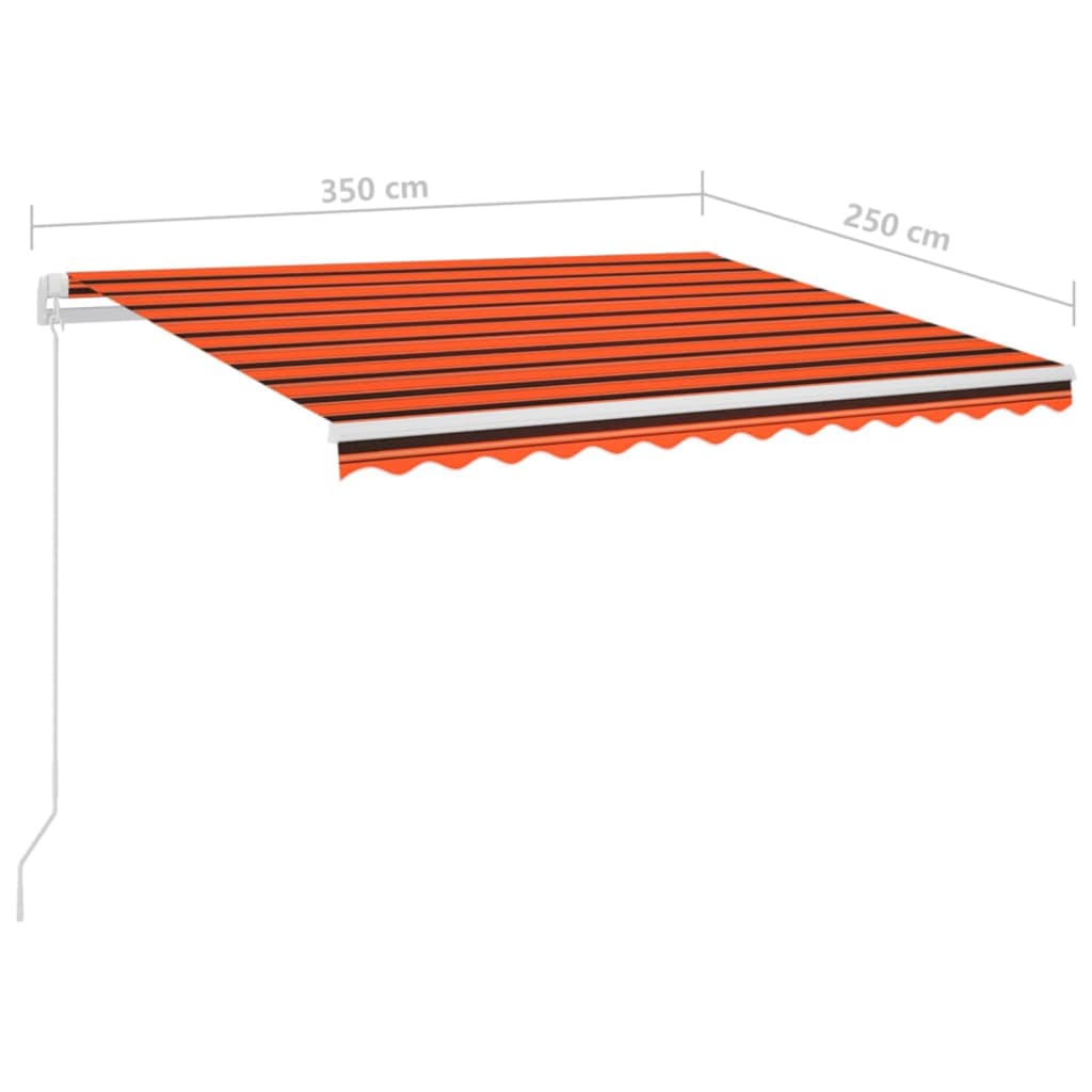 Luifel automatisch met LED windsensor 5x3,5 m crèmekleurig