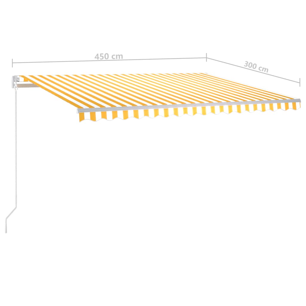 Luifel automatisch met LED windsensor 5x3,5 m crèmekleurig