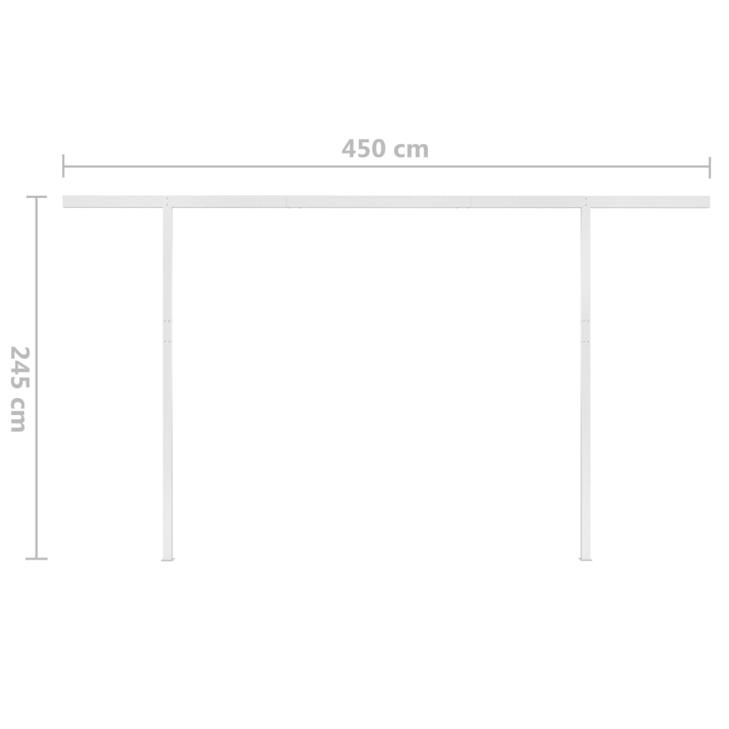 Luifel handmatig uittrekbaar met LED 4x3,5 m