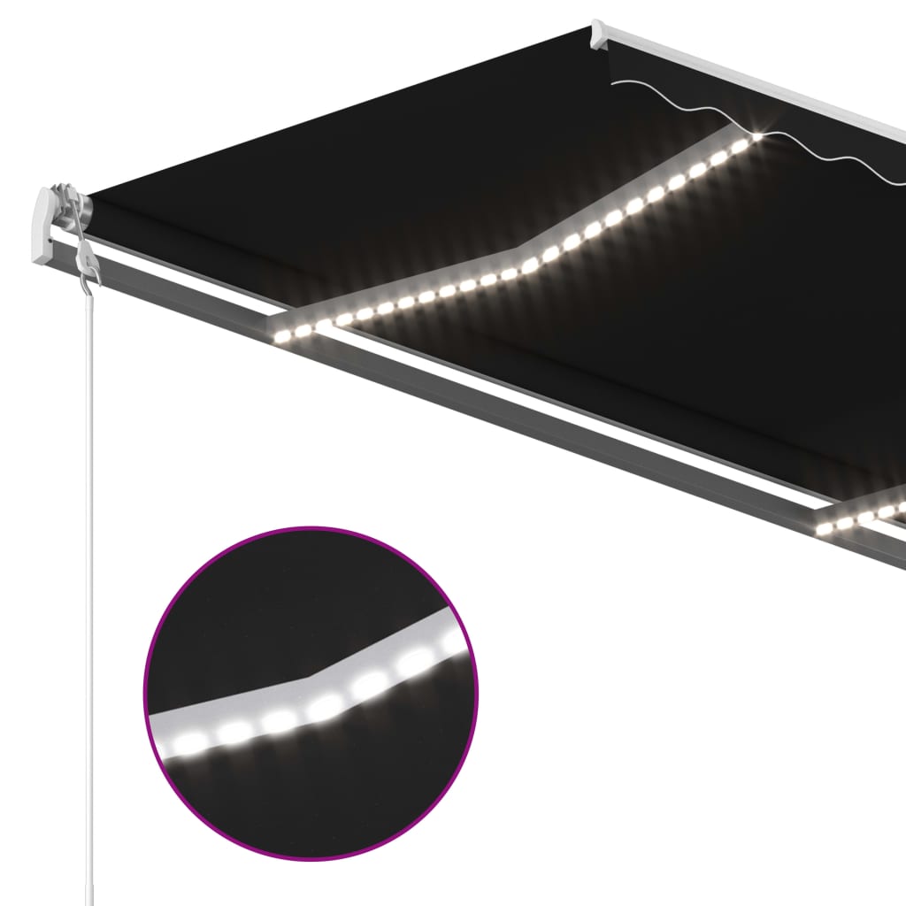 Luifel handmatig uittrekbaar met LED 4x3,5 m