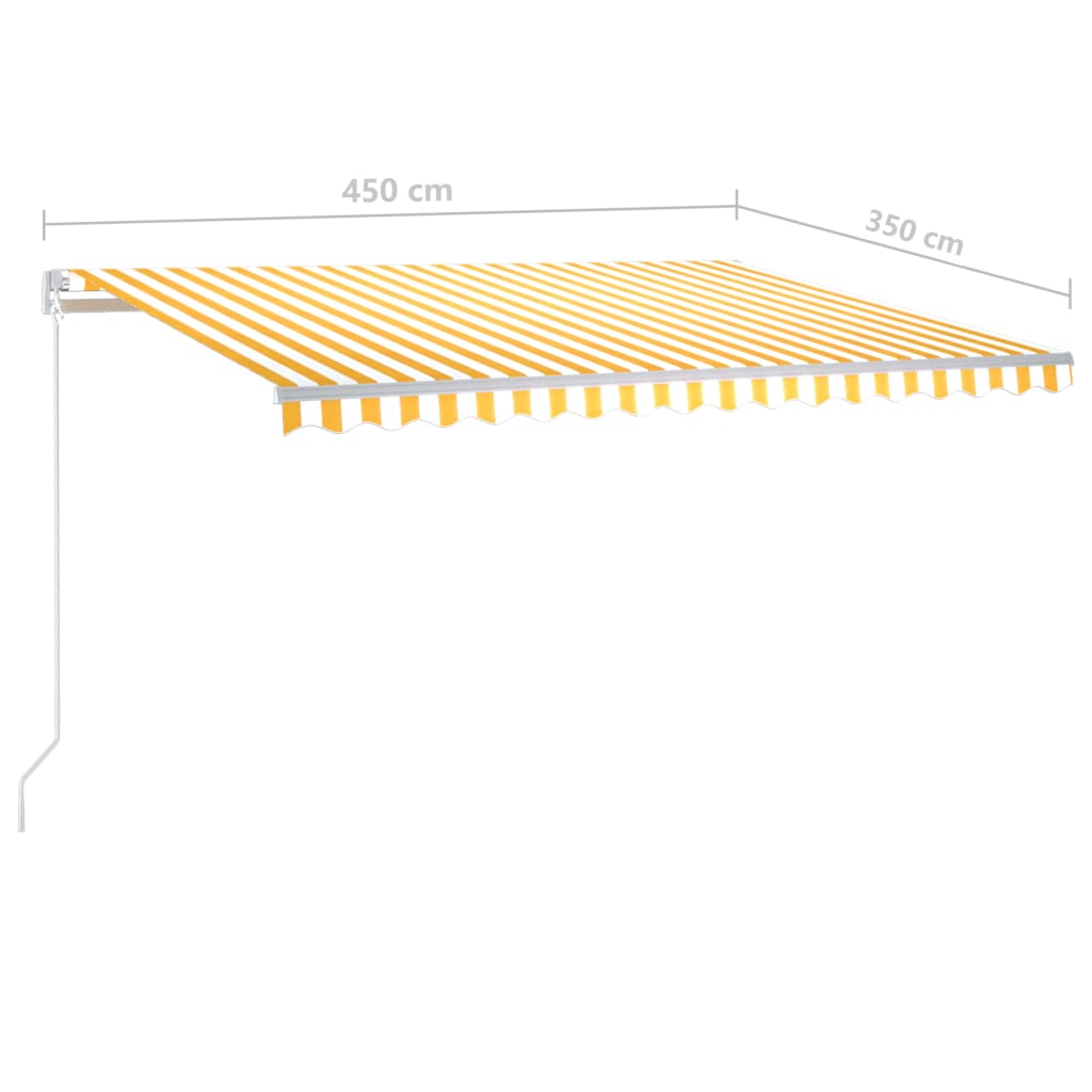 Luifel automatisch met LED windsensor 5x3,5 m crèmekleurig