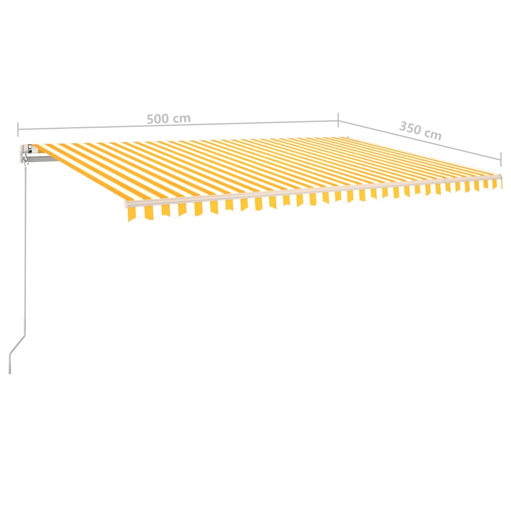 Luifel automatisch met LED windsensor 5x3,5 m crèmekleurig