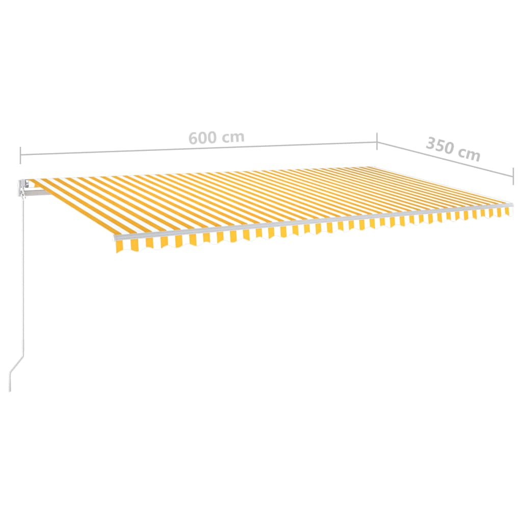 Luifel automatisch met LED windsensor 5x3,5 m crèmekleurig