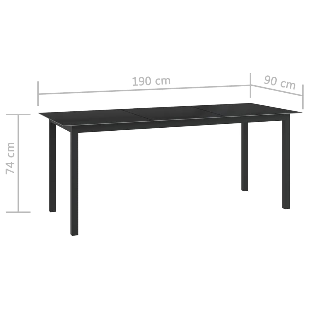 10-delige Tuinset zwart en zilverkleurig