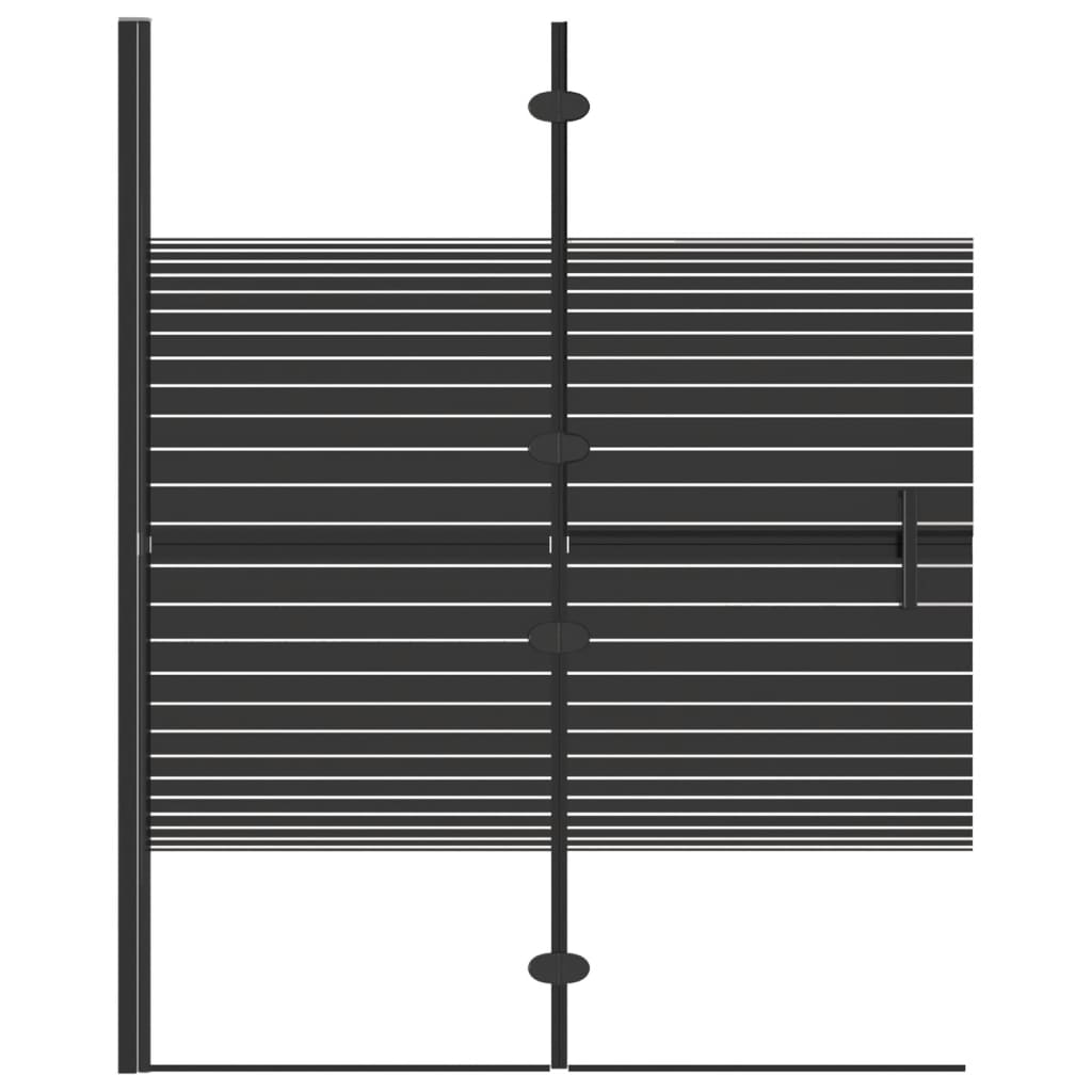 Douchewand inklapbaar 120x140 cm ESG zwart