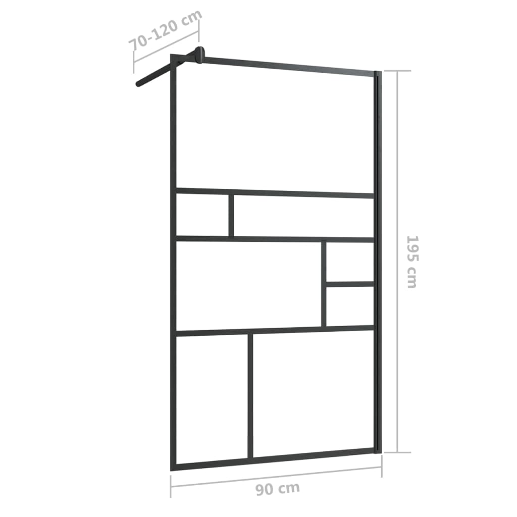 Inloopdouchewand 100x195 cm ESG-glas transparant en