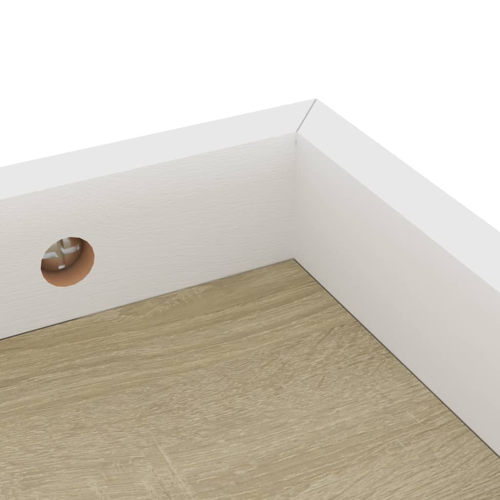 Wandschappen 2 st Loggia 60x15x4 cm MDF eikenkleurig en wit