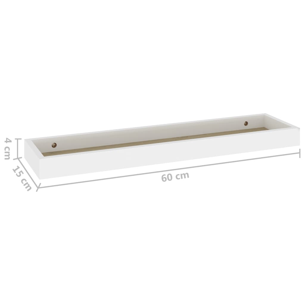 Wandschappen 2 st Loggia 60x15x4 cm MDF eikenkleurig en wit